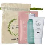 Набір мініатюр з шампунем Rated Green Real Tamanu (шампунь Real Tamanu, маска саше Hibiskus, міні термокрем Real Shea)
