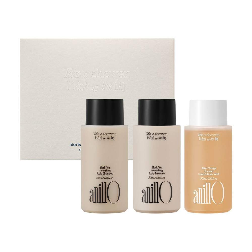 Набір для тіла anillO Black Tea & Bitter Orange Travel Shower Kit 55 мл * 3 шт