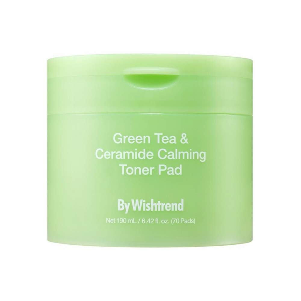 Заспокійливі охолоджуючі тонер-пади By Wishtrend Green Tea Ceramide Calming Toner Pad 70 шт